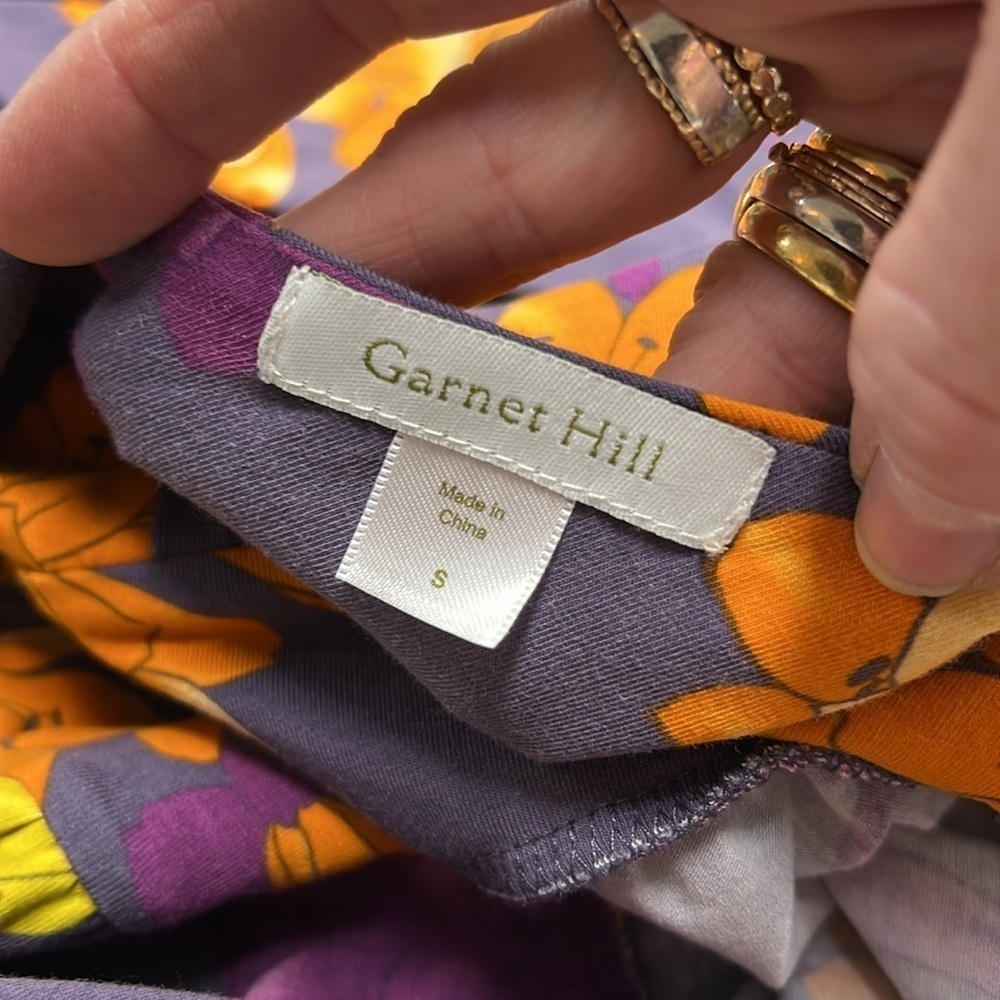 Garnet Hill Twist Strap Purple Floral Maxi Dress Size Small - Picture 9 of 11